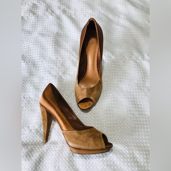 SCHUTZ Shoes - SCHUTZ suede satin heels